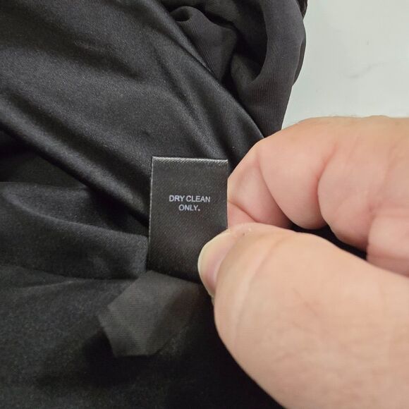 Express Black Y2K Velvet Silk Blend Cocktail Party Dress 6 Whimsigoth Drape Wrap - Picture 9 of 11